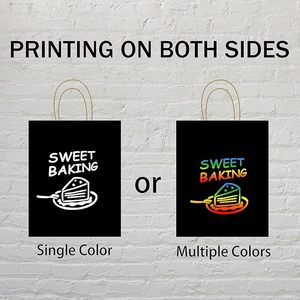 Bolsas de regalo de papel laminado con logotipo personalizado, bolsas de compras impresas en kraft para negocios - Product Image 4