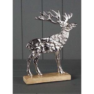 Objet Décoratif Sculpture De Renne En Argent Avec Base En Métal Artisanat Figurine De Cerf De Qualité Supérieure Nickel Poli - Product Image 1