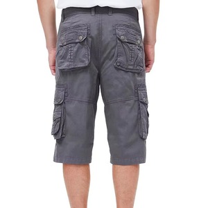 Latest design solid anti-wrinkle canvas polyester/cotton men's cargo shorts wholesale unique style 2025 lightweight and durable - Product Image 6