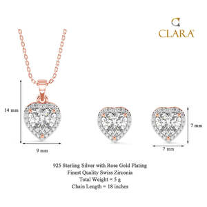 Ensemble de boucles d'oreilles pendantes en argent sterling fin en forme de cœur pour femmes - Product Image 4