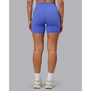 Shorts Fusion de cintura ultra alta de 6 pulgadas para mujer con bolsillos - Azul Baja - Product Image 3
