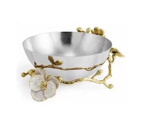 Bol en métal argenté de qualité supérieure avec poignée en champignon pour le service de collations et la décoration de table pour toutes les occasions d'événements - Product Image 3