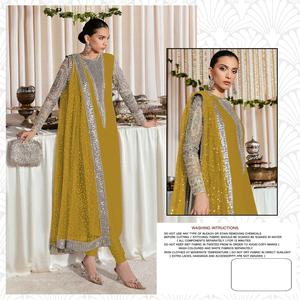 Nueva colección de trajes pakistaníes Heavy Fox Georgette con Jari de varios hilos y vestido de estilo de trabajo con bordado de secuencia - Product Image 4