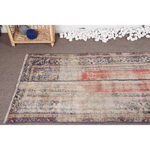 Alfombra turca Vintage clásica Beige 3.1x8.2ft Material de piel de lana de felpa hecho a mano Patrón de retazos Respaldo de látex Comedor Eco - Product Image 5