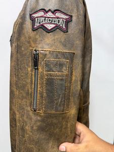 แจ็กเก็ตหนังสไตล์นักบินสำหรับผู้ชายเสื้อแจ็คเก็ตหนังแกะแท้มีปกขนสัตว์นักบินเสื้อนอก XS-XL ต่ำออกแบบได้ตามต้องการ - Product Image 6