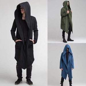Long Fleece Hooded <b>Cardigan</b> Steampunk Cloak Hoodie Gothic Drape Cape Punk Jacket Winter Printed Oversized <b>Men's</b> Coat - Product Image 6