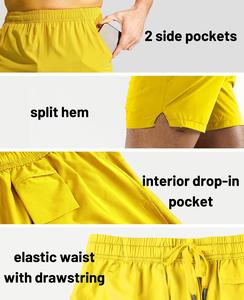 Pantalon court en tricot décontracté et confortable pour hommes, mode estivale, taille élastique, polyvalent, anti-rides, motif solide, OEM - Product Image 2