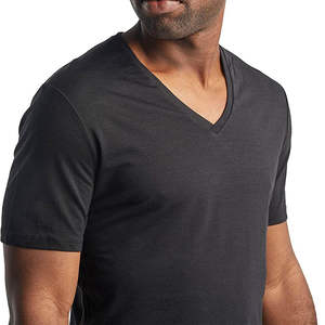 Camisetas Básicas Lisas al por Mayor para Hombre, con Logotipo Personalizado, Tela de Algodón Suave, Cuello en V, Tallas Grandes, para Uso Casual - Product Image 4