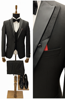 Traje de Esmoquin de Lujo Personalizado para Hombre, Talla Grande, Impermeable, Antiarrugas, Conjunto de Tres Piezas para Novio, Blazer, Chaleco y Pantalones Clásicos Formales