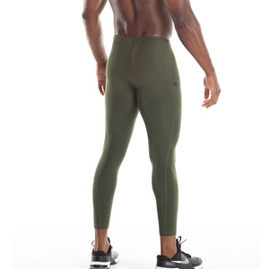 Leggings de compression pour hommes Pantalons de yoga respirants à séchage rapide Pantalons moulants à motif solide fabriqués en usine vente en gros - Product Image 2