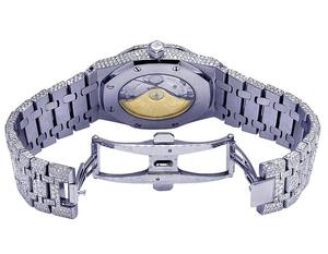 Montres unisexes haute couture personnalisées en moissanite blanche et diamants fins pour hommes, style hip hop, style glacé antique - Product Image 6