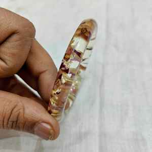 Brazaletes de Resina de Joyería de Moda, Brazaletes de Resina Hechos a Mano en Capas con Brillo Multicolor Verde, Negro, Blanco, Naranja, Marrón y Amapola - Product Image 6