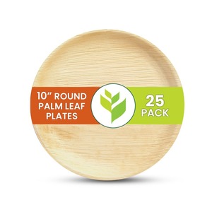 Environmentally <b>Safe</b> 10 Inch <b>Heavy</b> <b>Duty</b> Eco-Friendly Disposable Biodegradable Compostable Plates 200 Count for Durable Use Green - Product Image 1