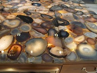 Table basse en cristal naturel fait main, agate, lapis-lazuli, quartz, style tendance, plateau de table avec décoration écologique pour la maison et le patio