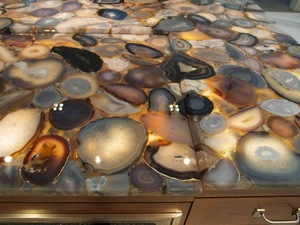 Table basse en cristal naturel fait main, agate, lapis-lazuli, quartz, style tendance, plateau de table avec décoration écologique pour la maison et le patio - Product Image 3