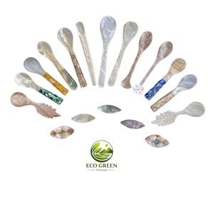 Cuchara de Nácar Grabada Personalizada, Cuchara de Concha para Caviar, Utensilio de Concha de Lujo para Ostras, Café, Té, Regalo, Venta al por Mayor - Product Image 4