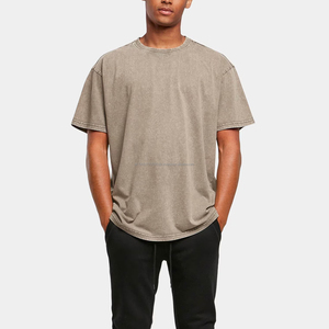 Camisetas de Cuello Redondo para Hombre, Lavadas con Ácido, Cómodas, Casuales, de Manga Corta, Personalizadas, Estampadas, de Color Liso - Product Image 3