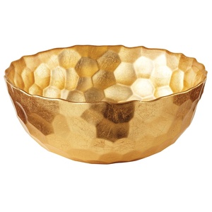 Tazón de fruta dorada, decoración de encimera, servicio real, martillado a mano, decorativo - Product Image 4