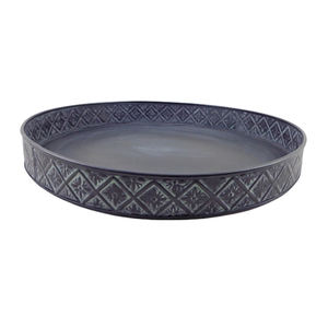 Modern Metal Serving Set of 3 Medium Size <b>Round</b> <b>Tray</b> Gray Patina <b>Tray</b> for Home Restaurant & Wedding Decoration - Product Image 2