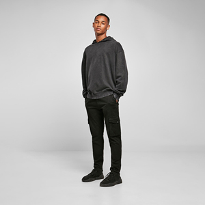 Sweat à capuche personnalisé lourd 100% coton lavé à l'acide fermeture éclair à l'épaule avec motif 3D pour la saison d'automne - Product Image 5