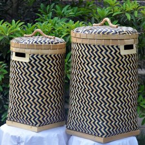 Faible coût grand bambou écologique Style bohème jouet bureau organisateur de stockage nouveau Design Rectangle conteneur couvercle utilisation intérieure - Product Image 3