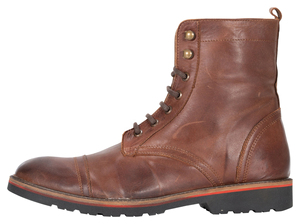 Bottes de moto en cuir marron personnalisées de haute qualité pour hommes avec finition haut de gamme, semelle durable, protection et confort de conduite - Product Image 6