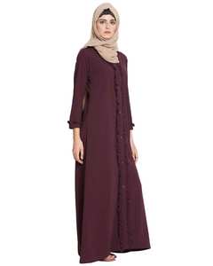 VESTIDO ABAYA CON UN EQUILIBRIO PERFECTO DE LOOKS Y CÓMODO COLOR NEGRO GRANATE PARA FIESTA ESTILO WESTERN WEAR ESTILO CON ESTILO ABAYA OEM ODM - Product Image 4