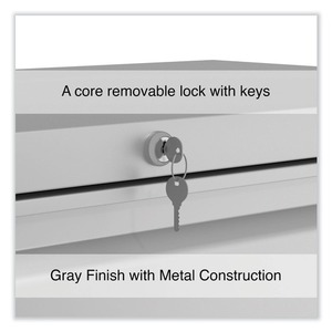 Alera 25494 Light Gray 36 In. X 18.63 In. X 52.5 In. Legal/Letter-Size 4-<b>Drawer</b> Lateral File with <b>Lockable</b> Feature - Product Image 4