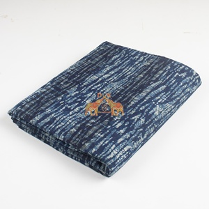 Robe en tissu imprimé floral bio, 100% coton peigné léger, bleu indigo, vente en gros, pour filles - Product Image 5