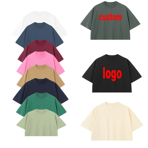 Haut court pour femmes meilleure vente été surdimensionné t-shirt haute qualité Crop hauts t-shirt personnalisé 230gsm Vintage femmes t-shirts sexy - Product Image 5