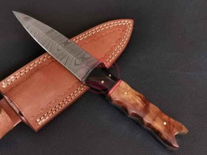 มีดสกินเนอร์เหล็กดามัสกัสทำด้วยมือพร้อมที่จับไม้ปรับแต่งได้คุณภาพระดับพรีเมียม - Product Image 2