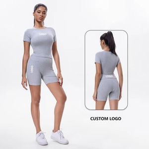 Ensemble de sport deux pièces pour grossistes : soutien-gorge et short, vêtements de sport respirants, ensembles de yoga compressifs et recyclables pour le fitness - Product Image 2