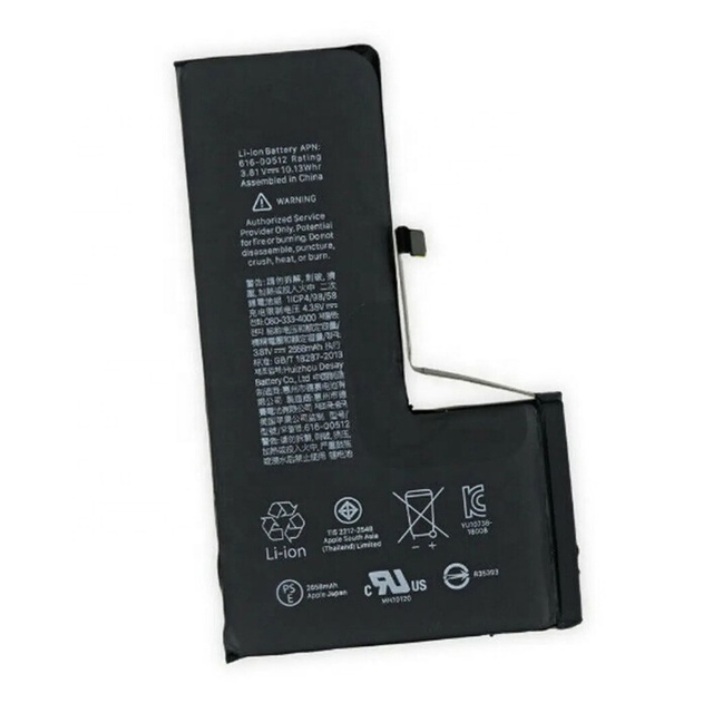 Certified New Stock Replacement 0 Cycle Lithium Battery for iPhone X XR XS Max Smart Charging Rohs Compliant