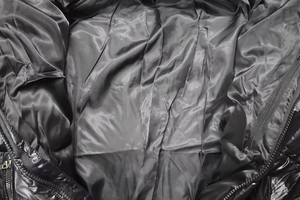 Blouson d'aviateur unisexe à enduction de printemps en coton bouffant uni avec fermeture à glissière à logo softshell rembourré à bulles brillantes sur le devant - Product Image 5