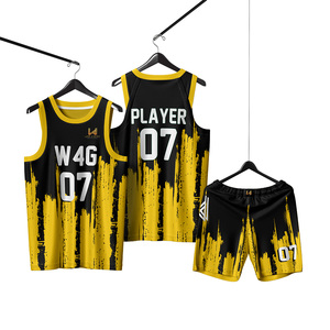 Ensemble d'uniformes de basket-ball sans manches pour hommes, imprimés personnalisés, haute qualité, 100% polyester, antibactérien, séchage rapide, uniformes d'équipe - Product Image 1
