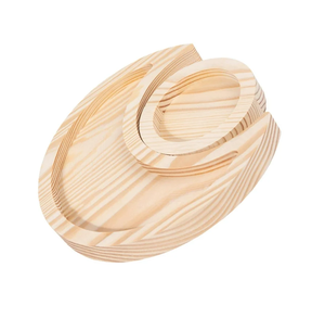 Plateau en bois en forme de demi-lune à prix avantageux, plateau en bois décoratif pour parfums et cosmétiques - Product Image 4