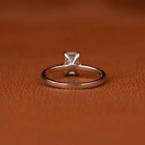 Luxurious Emerald Cut Lab Grown Diamond <b>Solitaire</b> Engagement <b>Ring</b> 18K Solid Gold Plated IGI Certified Women's Fine Gift <b>Ring</b> - Product Image 5