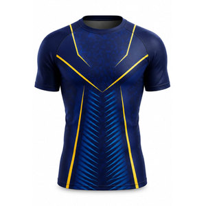 Chemise à manches courtes pour homme, anti-UV, bleu, imprimé tribal, séchage rapide, polyester, pour activités de plein air - Product Image 5