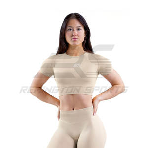 Couleur unique Léger Séchage rapide Femmes Crop Top T-Shirt Street Wear Qualité supérieure Femmes Crop Top - Product Image 4