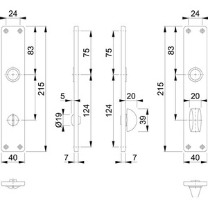 Ensemble de cheminée et accessoires Langschildpaar 202SP F4 Bronze 78mm HOPPE avec SK/OL - Product Image 4