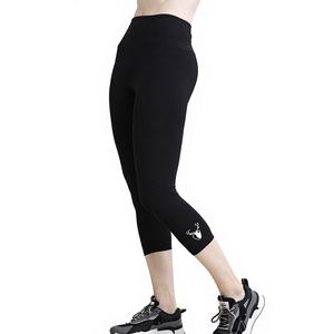 Leggings Capri de Cintura Alta, Pantalones Cortos Elásticos, Ropa Deportiva Informal para Yoga, Ejercicio, Running, Fitness, Suave y Cómoda - Product Image 1