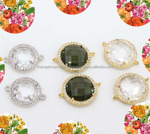 Nueva moda turquesa forma ovalada conector de piedras preciosas impresionante 925 plata esterlina bisel conjunto conector venta al por mayor joyería a granel - Product Image 2