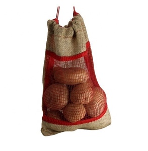 Sac en maille de coton avec cordon de serrage de qualité d'exportation sac en maille de légumes pour pomme de terre ou oignon sac en maille d'épicerie de bonne qualité pour paquet d'oignons - Product Image 4