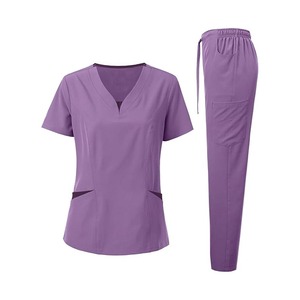 Uniformes médicos de talla grande con cuello en V de alta calidad, uniformes de Enfermería de diseño personalizado, tela de lona para médicos y enfermeras - Product Image 5