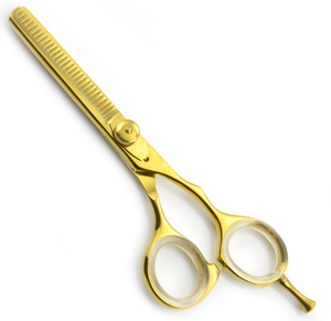 Profesional 5,5 \ "Peluquería Herramientas de corte Hecho a mano Oro Plasma Tijeras para el cabello Maquinilla de afeitar Adelgazamiento afilado Acero romo - Product Image 5