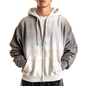 เสื้อมีฮู้ดมีซิปสำหรับผู้ชายอินเทรนด์ใหม่ไซส์ใหญ่พิเศษมีซิปเสื้อฮู้ดผ้าฝ้ายสไตล์ลำลองมีซิป - Product Image 3