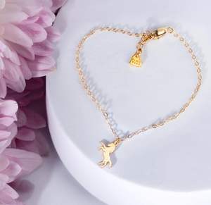 925 Sterling Silver 18K Gold Vermeil Personalized Mini <b>Horse</b> <b>Bracelet</b> Handmade Gift Animal Lover's Good Luck Charm Party - Product Image 3