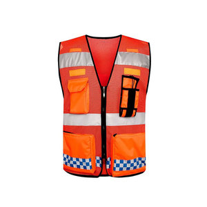 Prezzo all'ingrosso cerniera Multi tasche nastro riflettente gilet di sicurezza traspirante maglia Design tessuto gilet di sicurezza - Product Image 1