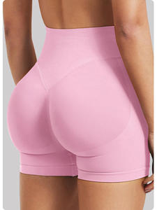 Shorts de yoga de gymnastique de sport taille haute de couleur unie confortables et respirants pour femmes vente en gros - Product Image 3