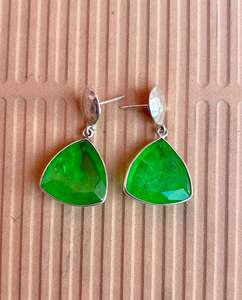 Boucle d'oreille en argent sterling 925 péridot faite à la main Belle boucle d'oreille pour femme Belle boucle d'oreille en pierre verte. - Product Image 5